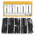 185 Pieces M4 x 30/35/40/45/50mm Button Head Socket Cap Screws Nuts Washers Set Black, Sutemribor M4 Long Screws, M4 Black Screws Nuts Washers Assortment Kit, 10.9 Grade Alloy Steel, Fully Threaded - size: M4 x 30/35/40/45/50mm Kit, style: Button Head