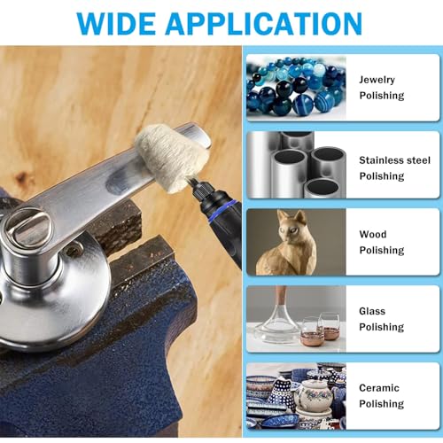 6PCS Drill Buffing Wheels with 3PCS Polish Compound,Wheel Polishing Buffing Pads for Drill,Wheel Shaped Polishing Tool for Metal,Stainless Steel,Jewelry,Wood,Plastic, Ceramic,Glass and etc - color: 6PCS