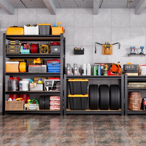 Garage Shelving-2050 lbs 5 Tier Storage Shelves,Adjustable Heavy Duty Metal Shelving Unit and Storage Large Rack,Utility Steel Shelf for Warehouse Industrial Pantry Basement -78"x45"x20",Black - size: MDF/46"Wx20"Dx78"H