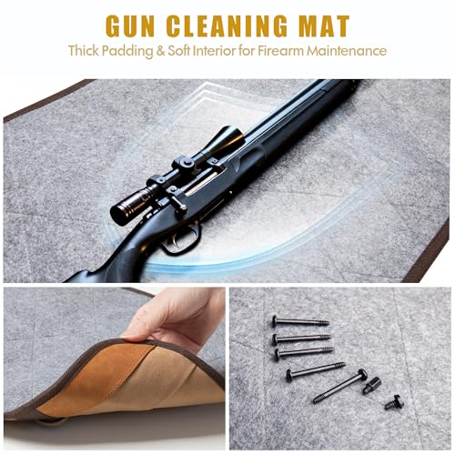 GOBUROS Gun Cleaning Mat for All Guns, Roll Up Rifle Shotgun Cleaning Mat