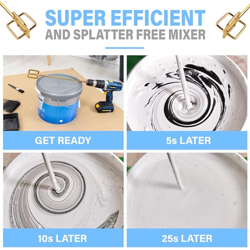 Paint Mixer for Drill, 1-5 Gallon Bucket, Paint Stirrer for Drill | Zinc Plated, Rust-Free & Easy to Clean, Fits All Standard Drills - For Mixing Paint, Resin, Epoxy & Concrete (Medium Head) - size: 5 Gallon (Medium Head)