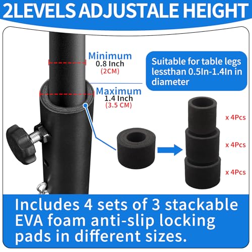 VinBee Folding Table Risers,Folding Table Leg Extenders,2-Levels Height Adjustable Risers for DIY & Office,Dining,Standing Desk 4 Pack (7.7 inch)-Legs for Furniture - size: 7.7 inch (2 LEVELS)