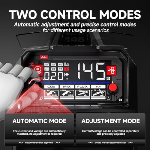 ANDELI 4-in-1 MIG Welder with 2.4GHz Wireless Remote 145A，110V/220V - color: Blue2