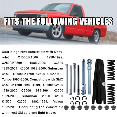 RULLINE Door Hinge Pin & Bushing Repair Kit Compatible with Chevy GMC - size: For Suburban Tahoe 23pcs
