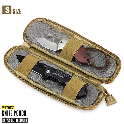 WYNEX Tactical Small Molle Pouch Nylon Knife Sheath for Belt Hunting Gear - color: Kahki - Small