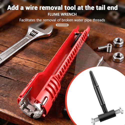 14-in-1 Multi-Functional Plumbers Wrench, Universal Faucet and Sink Installer Tool for Kitchen & Bathroom, Tight Spaces Tub Drain Removal, 4 in 1 Water Pipe Wrenchv