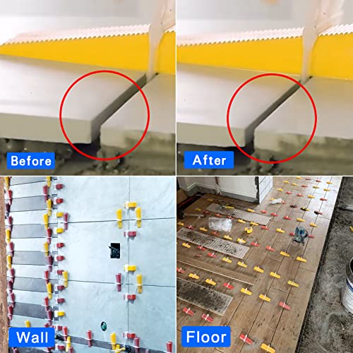 Tile Leveling System 1/16 Inch Spacers Tile Leveler Clips 5500 Pcs and 16 oz Rubber Mallet Hammer .Tile Tools Set for Professional Ceramic and Stone Installation