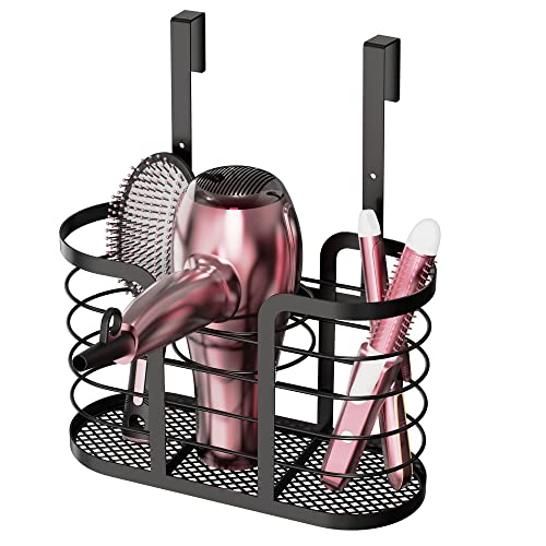 YIGII Hair Tool Organizer, Cabinet Door Storage Basket, Bathroom, Black - color: Black