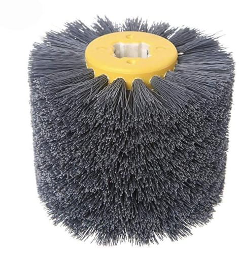 SIGNI Abrasive Nylon Drawing Wheel Drum Burnishing Polishing Brush for wooden furniture floor polishing 120X100mm 600 Grit 1pack - size: 600 Grit, Black
