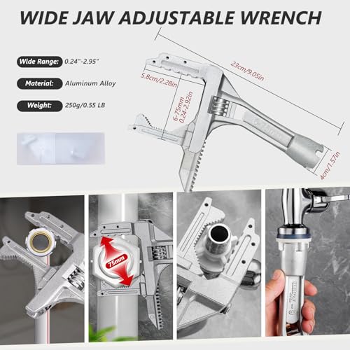 5PCS Basin Wrench Set with 80 Silicone O-Rings for Sink Faucet Repair