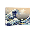 Wieco Art Canvas Prints Wall Art Ocean Beach Picture Paintings for Home Office Decorations Wall Decor Great Wave of Kanagawa Katsushika Hokusai Modern Stretched and Framed Landscape Sea Artwork - size: 16"L x 10.8"W