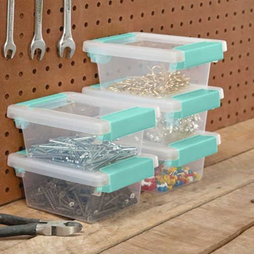 Sterilite Clip Box, Stackable Clear Plastic Bins- Mini, 24-Pack - size: Mini, style: 24 Pack