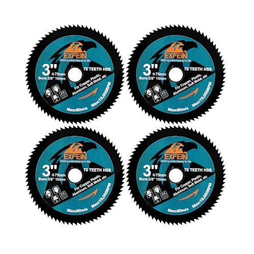 3 Inch HSS Circular Saw Blade 4pcs, High-Speed Steel Saw Blade for Cutting Soft Metal Copper Aluminum Wood Plastic Diamond Disc - size: HSS(for metal)