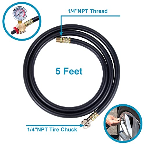 5 Feet Air Tank Repair Kit w/Safety Valve,Performance Tool W10058 Air Tank Repair Kit,Air Tank Valve Kit with Pressure Gauge and 5 Feet Air Tank Hose Assembly kit for Portable Carry Tank - size: 1PC 5 Feet Air Tank Repair Kit