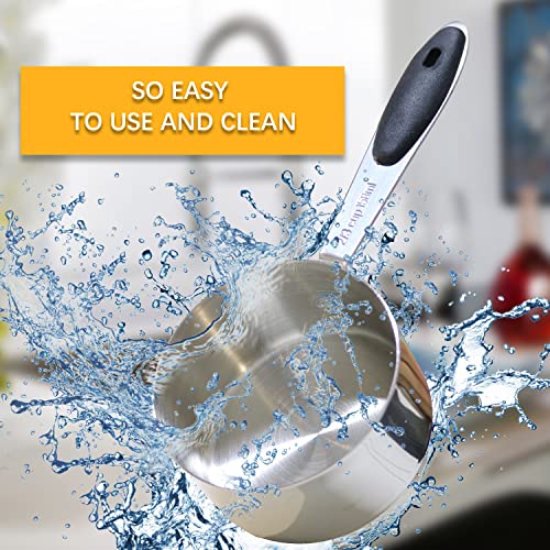 2PCS 2/3cup(158ml) Measuring Cup, Stainless Steel Measure Scoop - size: 2/3cup