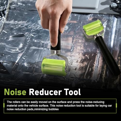 2 PCS Car Sound Deadening Rollers, Rubber Seam Roller, Car Audio Sound Deadening Roller, Universal for Noise Filter Application Heat Abatement Mat Wallpaper (Black)