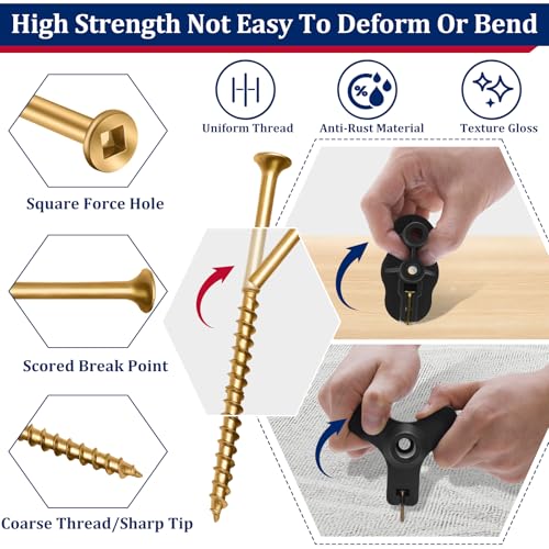 Squeaky Floor Repair Kit with 50 Screws and 5 Tools, Squeak No More Set - size: 50 Screws