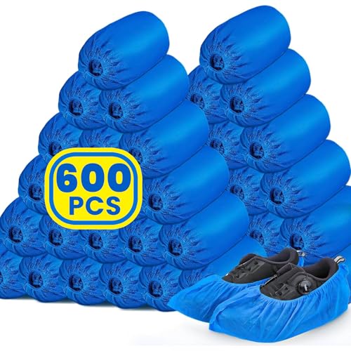 600 Pack(300 Pairs) Shoe Covers Disposable, Non-woven Fabric Shoes Covers - color: 600 Pack(300 Pairs)