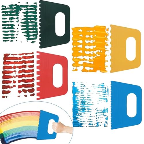 7 Piece Plastic Paint Scraper Tool Set for Texture Art