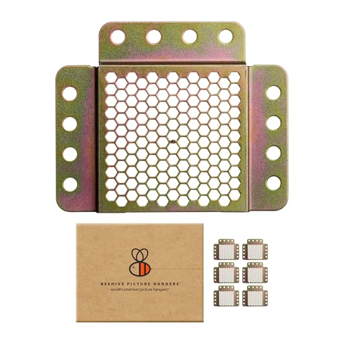 Beehive Picture Hangers | 38 Pcs Picture Hanging Hardware Kit | Fully Adjustable | for Wood Frames and Canvases on Drywall | 35 lb Capacity | Hangs 3 Frames - size: 6 Pack (Max), style: For hanging wood frames, canvases and artwork in homes, offices, art