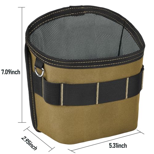Tool Pouch Nails Screws Bag with Belt Clip (XL, Khaki) - color: Khaki