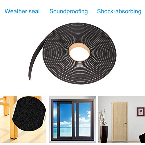 Foam Seal Tape 26 Feet Long, 1/2 Inch Wide x 1/8 Inch High Density Foam Strip Weather Stripping for Door and Window Insulation - size: 1/2"W x 1/8"T x 26FT