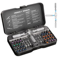 40 in 1 Magnetic Ratchet Screwdriver Set, 58-Tooth Ratcheting Screwdriver with Detachable Handle, Multi S2 Steel Bits, Repair Tool Kit for Computer Bicycle Furniture DIY – Compact Carry Case - size: 40 in 1