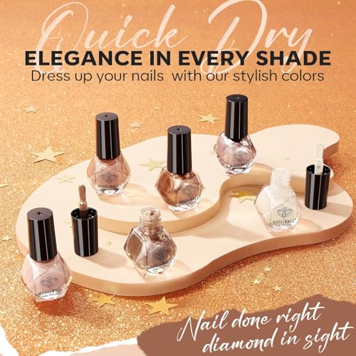 modelones 6 Colors Nude Brown Nail Polish Set, Quick Dry Mini Kit - color: A5 Maple Leaf