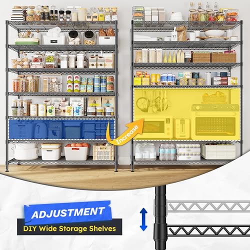 DurayLoly 82.6" H 7-Tier Metal Shelving Unit 1400LBS Adjustable Shelves - size: 45" W x 82.6" H x 13.5" D