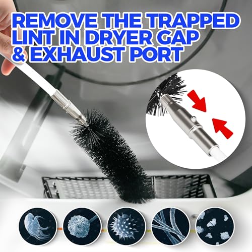 Holikme 32 Feet Dryer Vent Cleaner Kit, Upgrade Flexible Lint Brush with Drill Attachment, Extends Up to 32 Feet for Easy Cleaning,Use with or Without a Power Drill - size: 32feet