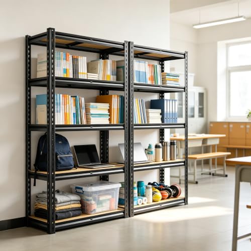 REIBII Storage Shelves with Smooth Edges for Garage Basement Shed Pantry - size: 28"W x 12"D x 59.8"H