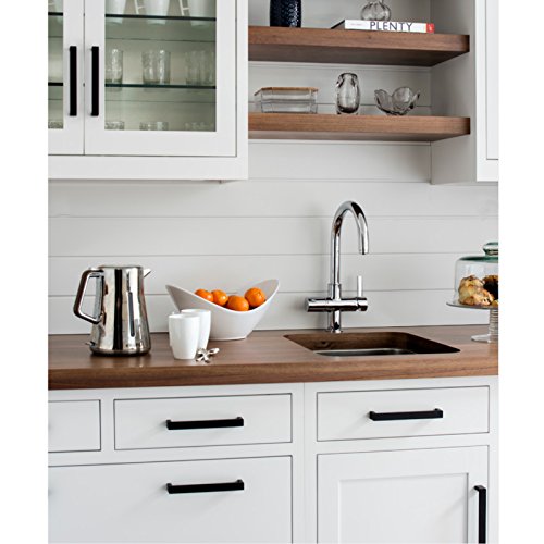 KNOBWELL 6 Pack 5 inch Black Cabinet Handles Drawer Pulls Kitchen Handles - color: Matte Black, size: Hole Center:5 inch(128mm)