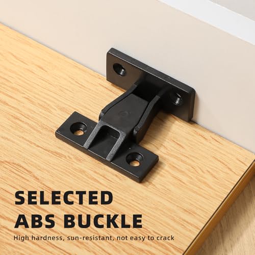 TEHAUX Quick Fitting Furniture Panel, 10pcs Push-on Fitting Nylon False Front Cabinet Clips with Screws Mounting Hardware Cabinet Panel Installation Clip for Furniture (Black) Location Clips