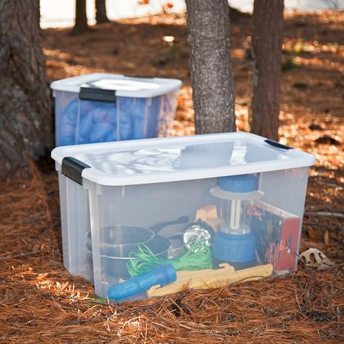 Sterilite Ultra Latch Box with Lids for Home and Office, 70 Quart, 12-Pack | Heavy-Duty and Stackable Plastic Containers with Latches for Closet, Cabinet, Bedroom, Bathroom and Dorm Room Organization - size: 70 Quart