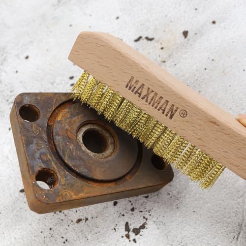 MAXMAN Brass Brush 2Pcs, 10" Soft Brass Bristle Brush, Rust/Weld Cleaner - style: 2Pcs Soft Brass Bristle Brushes