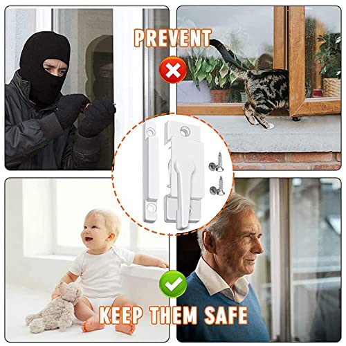 Window Sash Locks for Vertical Horizontal Sliding Window Double Hung Window - color: 10Pcs White