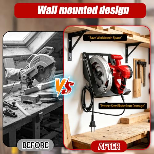 Metal Circular Saw Holder, Wall Mount Storage Rack Organizer