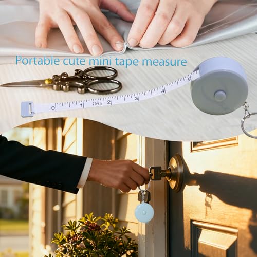 Mini Measure Tape 79 Inch/2M Dual Sided Retractable Tape Measuring for Body,Sewing, Cloth, Furniture,Height (Blue) - color: Blue