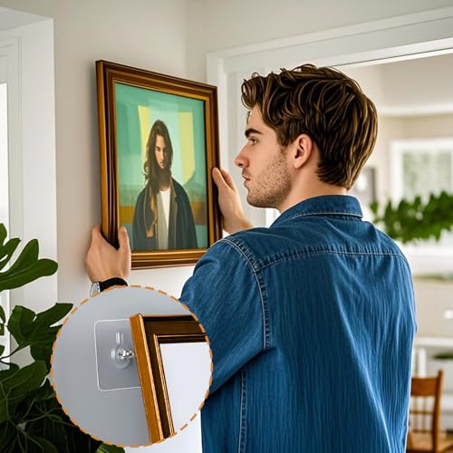 AIERSA Wall Hangers Without Nails, 20 Pack Picture Hangers for Frames - color: 20photo hooks