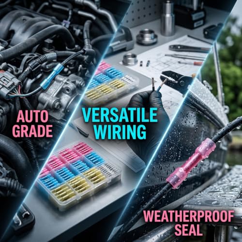 smseace 350PCS Heat Shrink Butt Connectors 26-14/22-16/16-14/12-10AWG Waterproof Electrical Wire Butt Crimp Connectors for Automotive Boat Stereo Industrial Equipment - size: 350Pcs