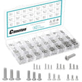 1200PCS Phillips Pan Head Small Machine Screws Assortment Kit M1-M3 Cross Round Head Screws Bolts Pan Head Machine Screw for Eyeglasses Watches Clocks Mobile Phone 24 Sizes Silver