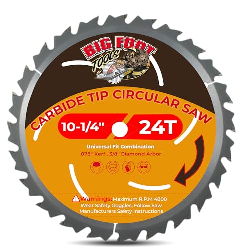 Big Foot 10 1/4 Circular Saw Blade 36 Tooth Carbide Tipped Circular Saw Blade - 10-1/4" Diameter - 5/8" Arbor