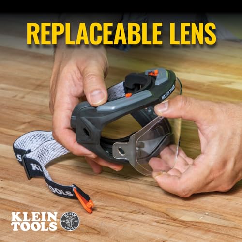 KLEIN TOOLS 60481 Clear OTG Safety Goggles Replacement Lens, Optical Class-1 PPE Eye Protection, Anti-Fog, Scratch-Resistant, UV Protection