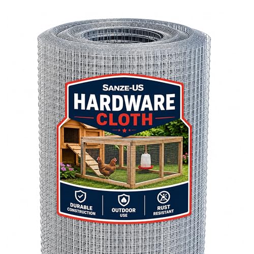 SANZEUS Hardware Cloth, 48in x 100ft 1/2in Mesh, 19GA Chicken Wire Fencing - size: 1/2inch 48inx100ft