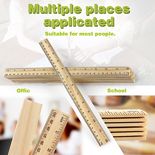 ZZTX 3 Pack Wooden Ruler 12 Inch（30 cm) - color: 3 Pack, 12 Inch