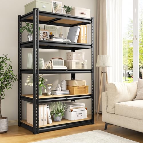REIBII Storage Shelves with Smooth Edges for Garage Basement Shed Pantry - size: 28"W x 12"D x 59.8"H