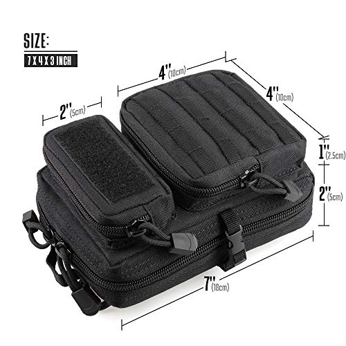 LIVANS Tactical Molle Utility Pouch, EDC Tool Pouch, Small Admin Pouch - color: Black