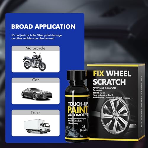 Mirror Silver Rim Touch Up Paint, Rim Repair Kit Curb Rash - color: Mirror Silver