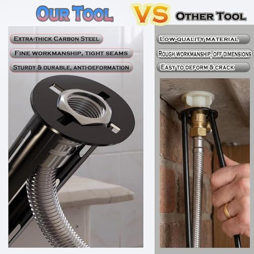 Multifunctional Sink Wrench with Black Nitrile Gloves Set, Carbon Steel Basin Wrench, Sink Wrench Tool for Under Sink Tight Spaces, Faucet Installation & Plumbing Repair Tool Kit