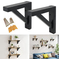 OVOV 2 Pack Wall Mount Wooden Shelf Brackets Triangle 7 Inch Black - color: Black, size: 7 Inch